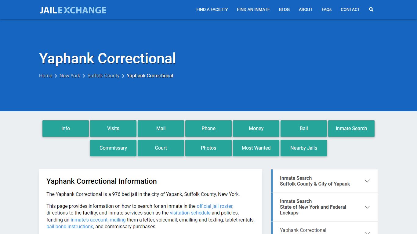 Yaphank Correctional, NY Inmate Search, Information - Jail Exchange