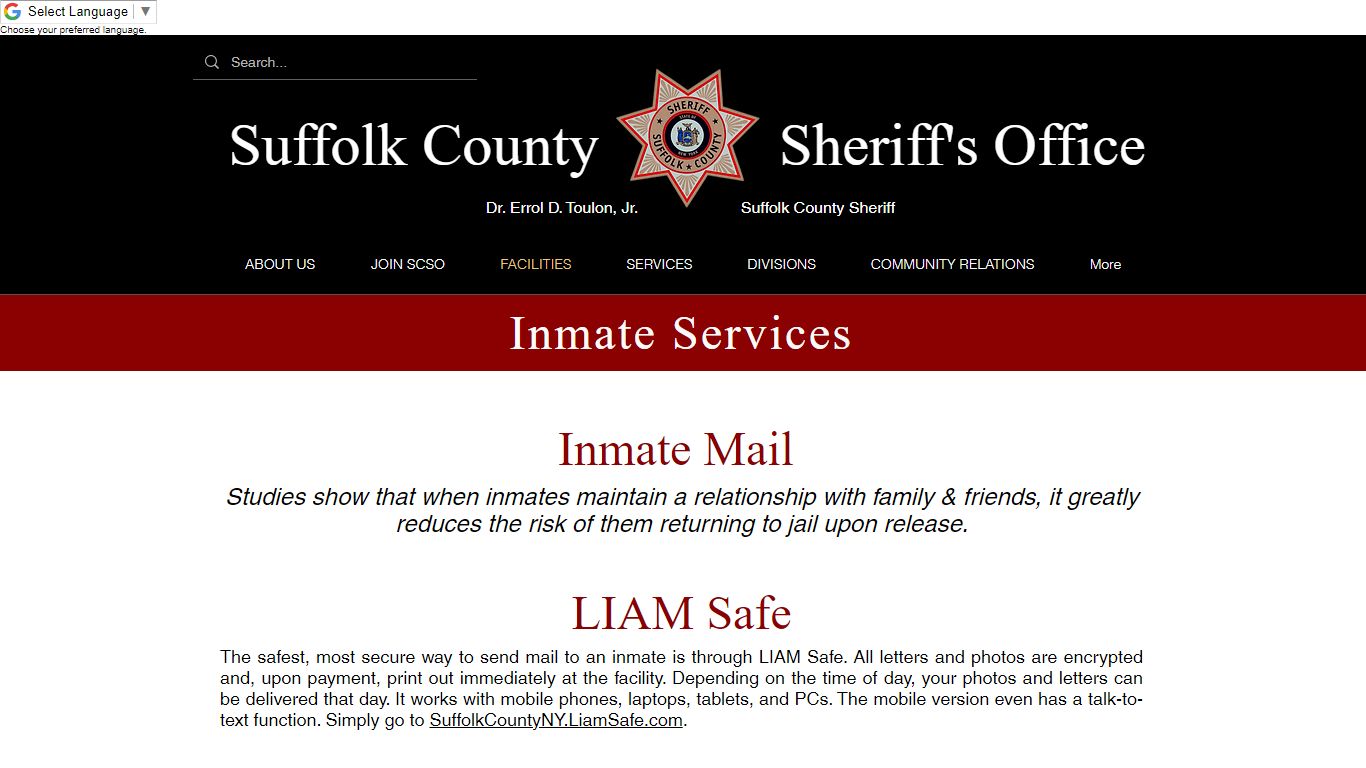 Inmate Mail, Phone and Resources | Suffolk County Sheriffs Office